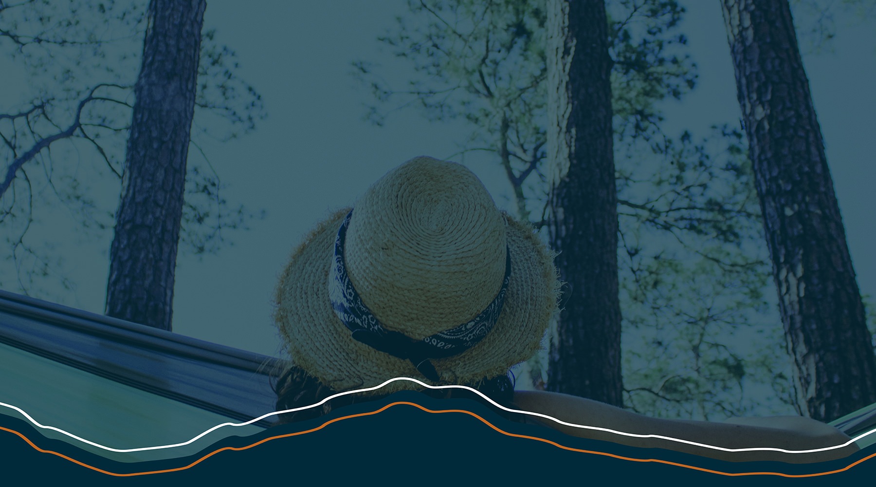 Welcome home a person in a hammock